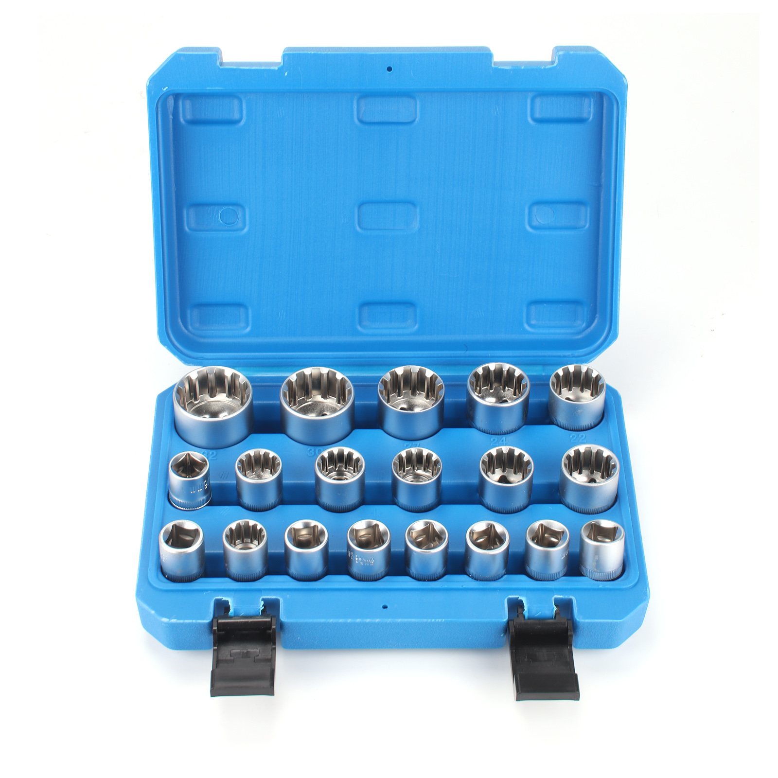 19Pcs Hex Torx Star Spline Bit Socket Set 1 2 Dr Long Short Reach