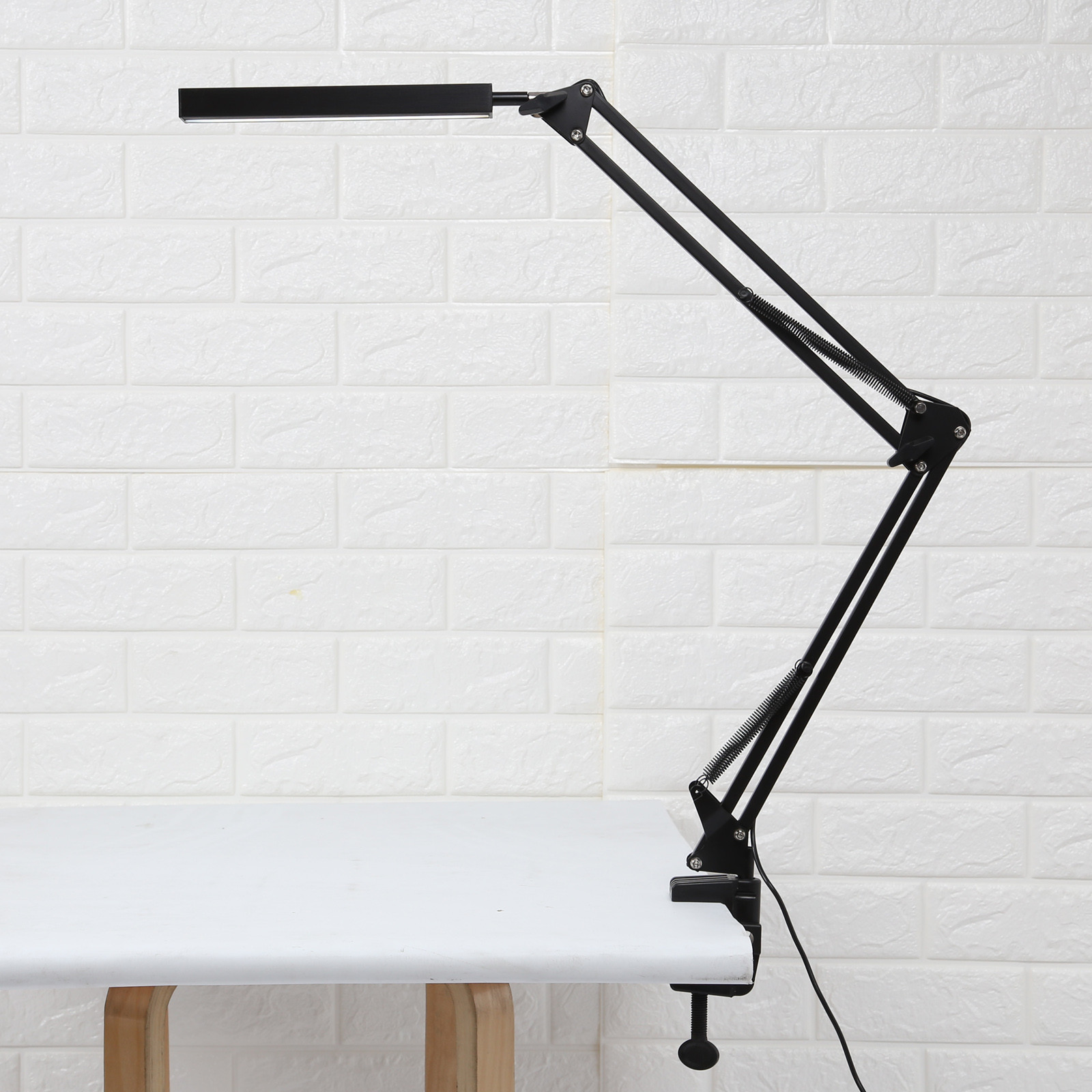 Long Arm Desk Lamp Work Reading Clip-on LED Table Light Adjustable Charge USB