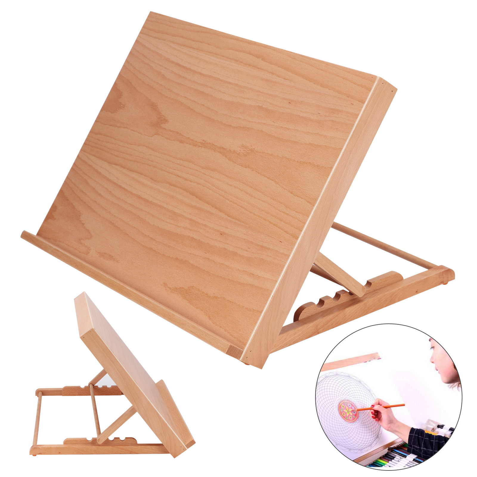 Adjustable Wooden Art Drawing Board Table Desk Canvas Sketch Easel 30 ...