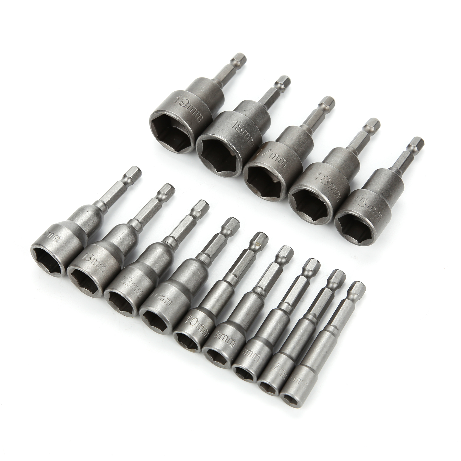 14pcs 1/4" Nut Driver Bit Set Hex Metric Socket Impact Drill 6