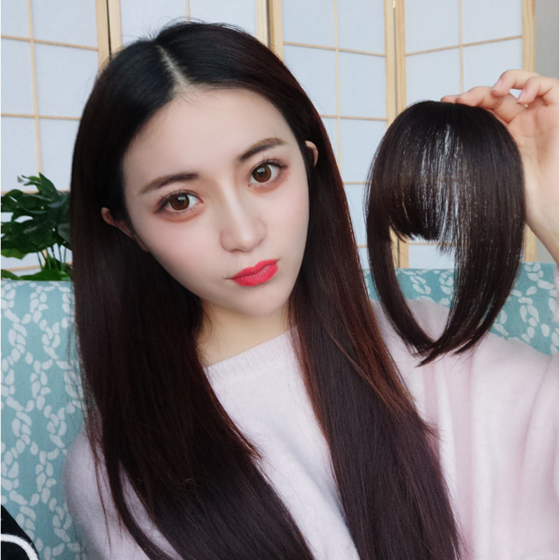 Details About Black In Bangs Fringe Fake Hair Extensions Front Hairpiece Neat Hair Bang