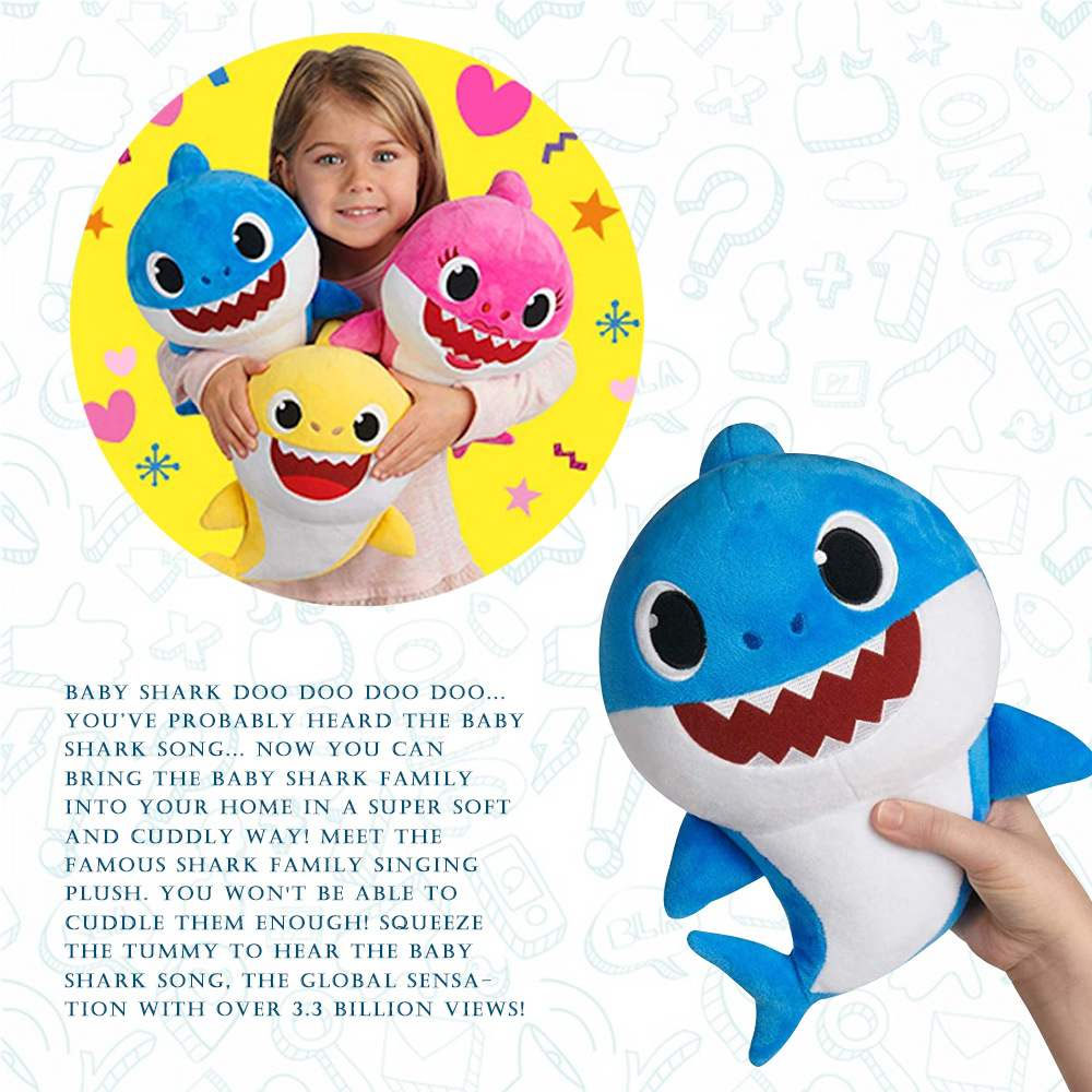 baby shark singing pillow